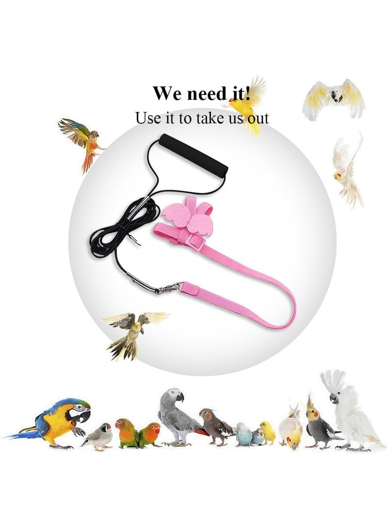 Bird training harness, adjustable parrot flight tether rope, universal flight tether rope, durable outdoor accessory, outdoor training toy, suitable for birds, parrots, cockatoos, long-tailed small parrots, green linden finches, 1 piece (pink) - Image 5
